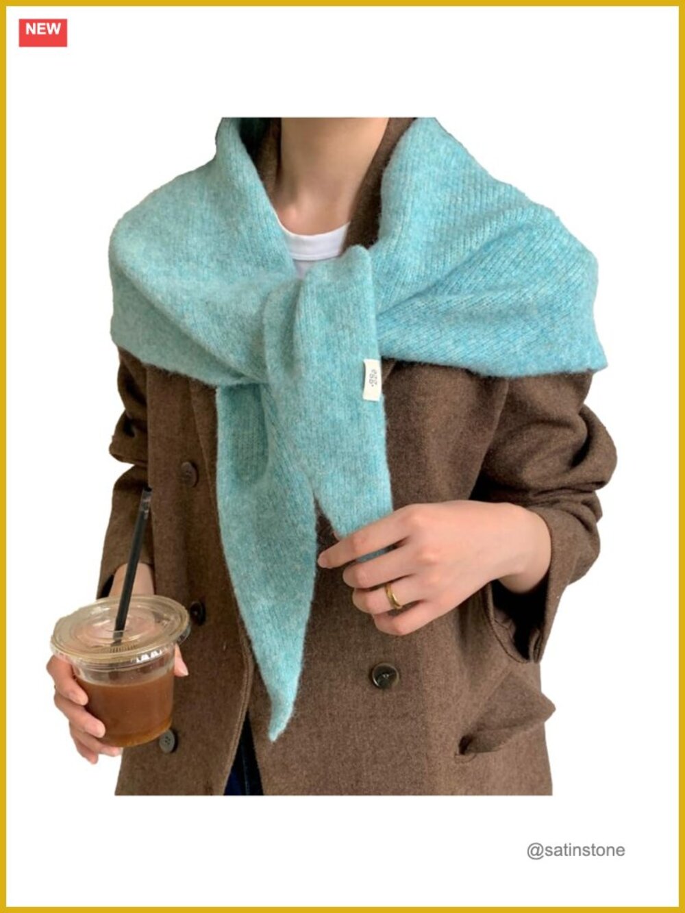 Polyester Knitted Shawl Wrap Thickened Triangle Scarf Cardigan Cape Sweater